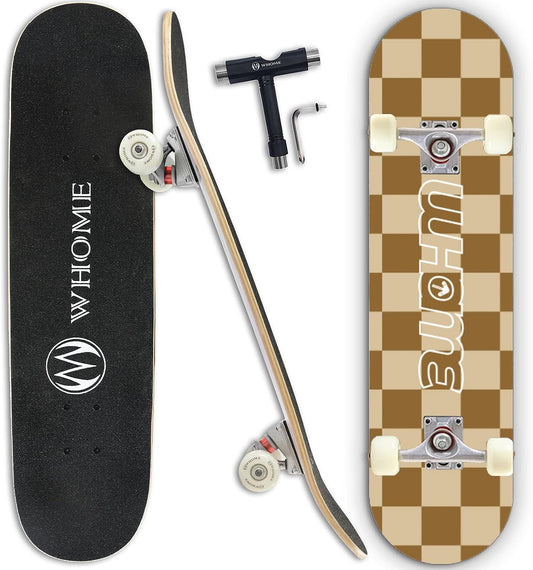 Skateboard for Beginners, Teens, and Kids - 31"x8" Pro Standard Skateboard with 8-ply Alpine Maple Deck, ABEC-9 Bearings, Suitable for Adults, Kids, Boys, and Girls, Includes T-Tool