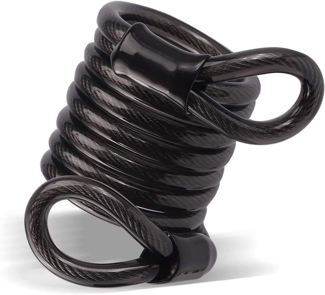 4FT Braided Steel Cable Bike Lock with Loop End, Enhanced Security, 4-Digit Combination (Black Cable)