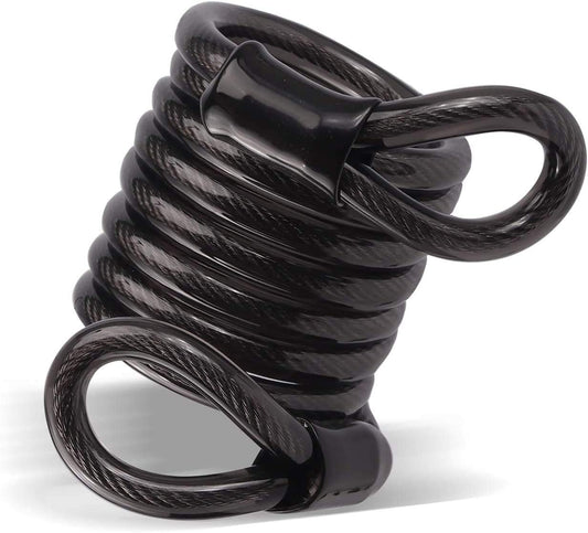 4FT Braided Steel Cable Bike Lock with Loop End, Enhanced Security, 4-Digit Combination (Black Cable)