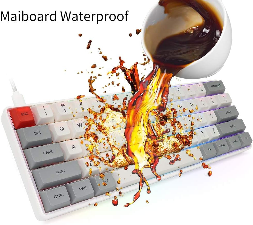 SK61 Hotswap Mechanical Gaming Keyboard - 61 Keys with Optical Switch, RGB Lighting, and Programmable Customization. Features Gateron Red Switches Grey