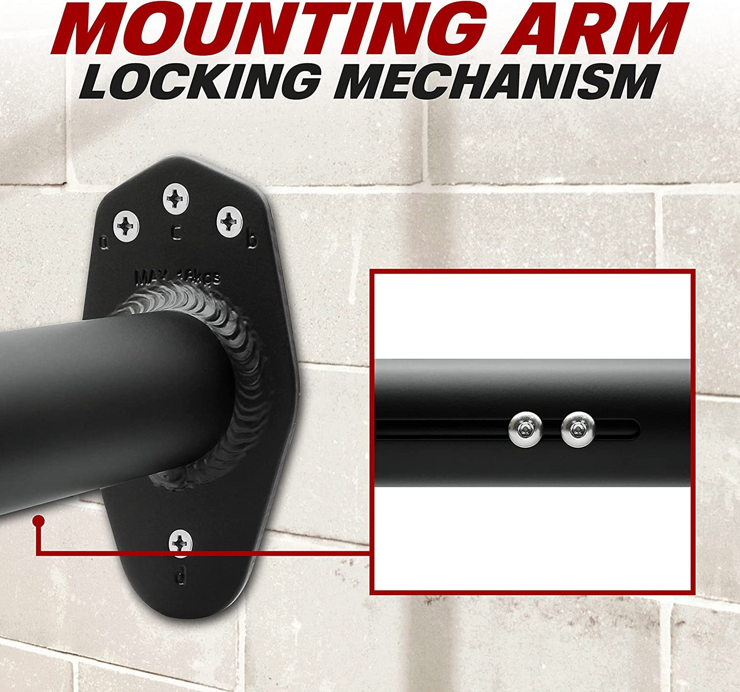 Bike Horizontal Wall Hanger - Adjustable Angle, Single Storage Mount (Black)