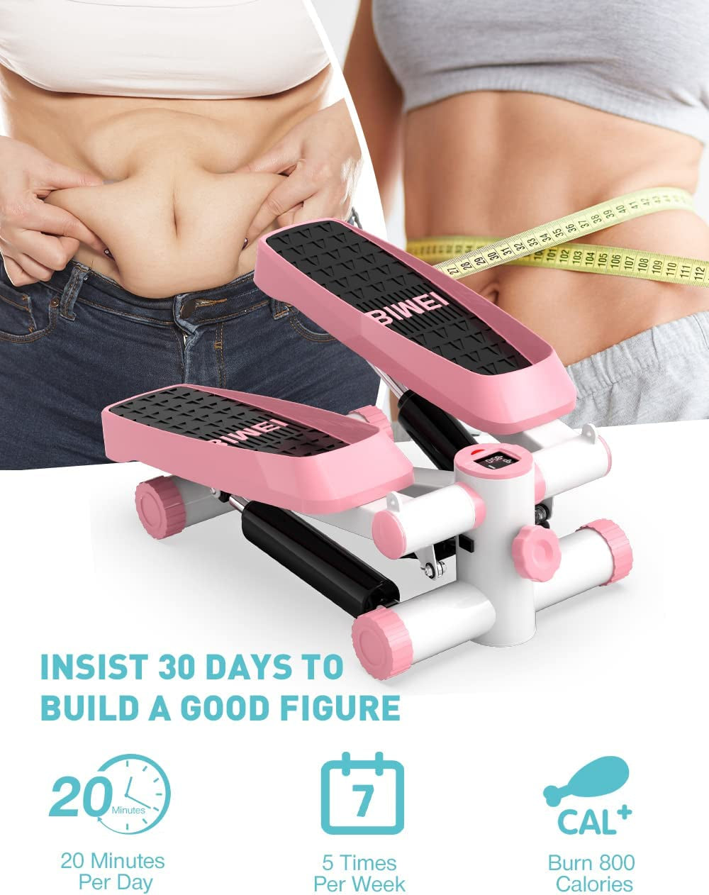 Exercise Steppers with Resistance Bands - These fitness stepper exercise machines come equipped with resistance bands and an LCD display. They are ideal for aerobic step workouts at home or in the office.