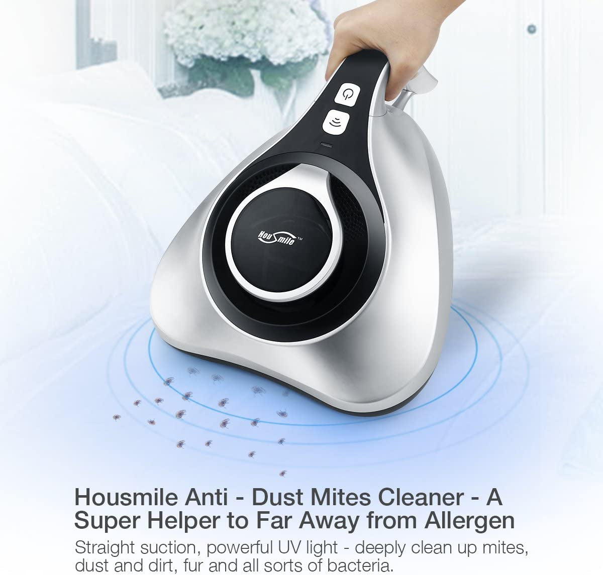 Bed Vacuum Cleaner - Powerful Suction, Handheld UV Vacuum for Effective Cleaning of Mattresses, Sheets, Pillows, Quilts, Sofas, Blankets, and Carpets