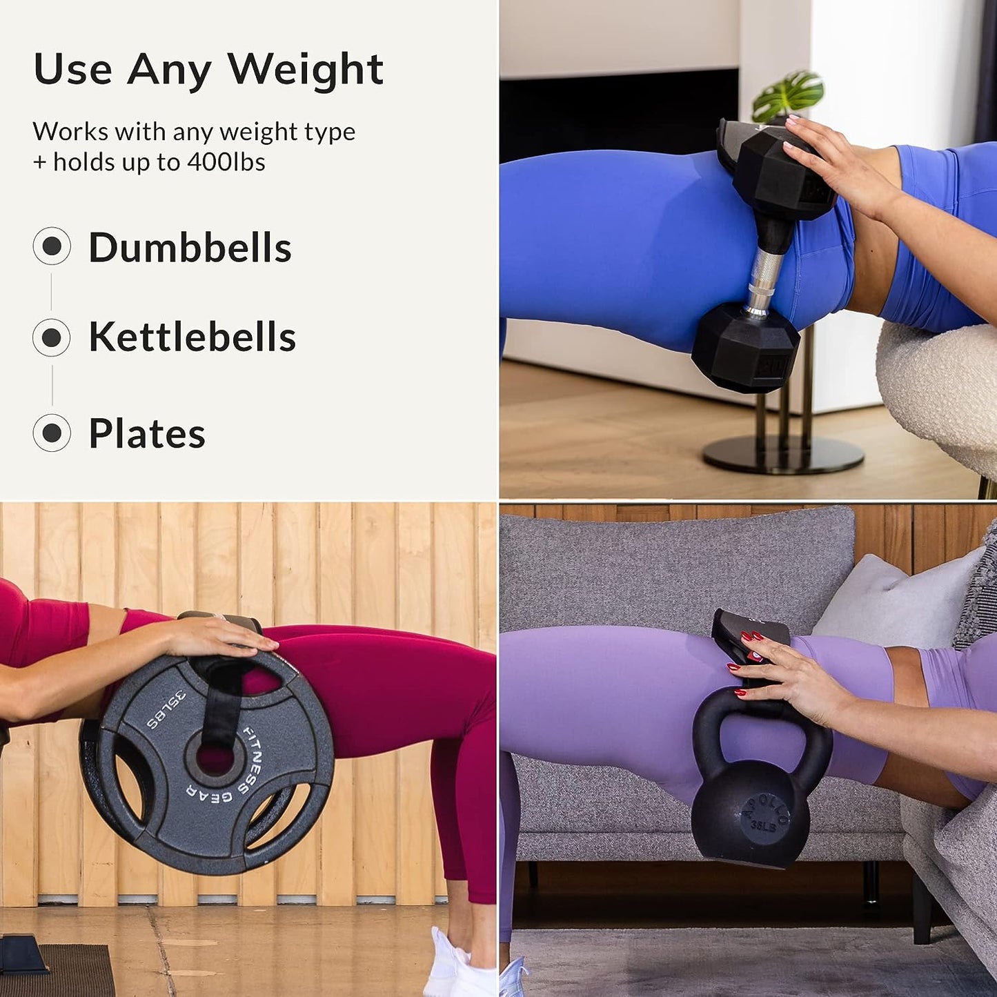 Hip Thrust Belt with Slip-Resistant Padding for Gym, Home, and On-the-Go Workouts, Compatible with Dumbbells, Kettlebells, or Plates"