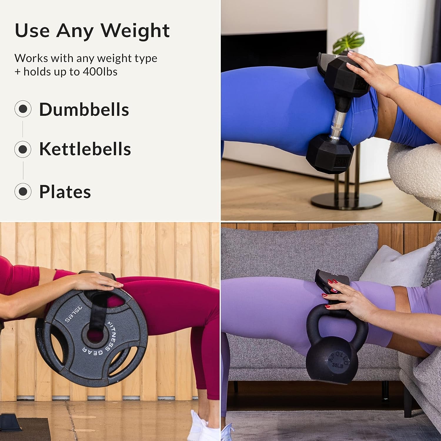 Hip Thrust Belt with Slip-Resistant Padding for Gym, Home, and On-the-Go Workouts, Compatible with Dumbbells, Kettlebells, or Plates"