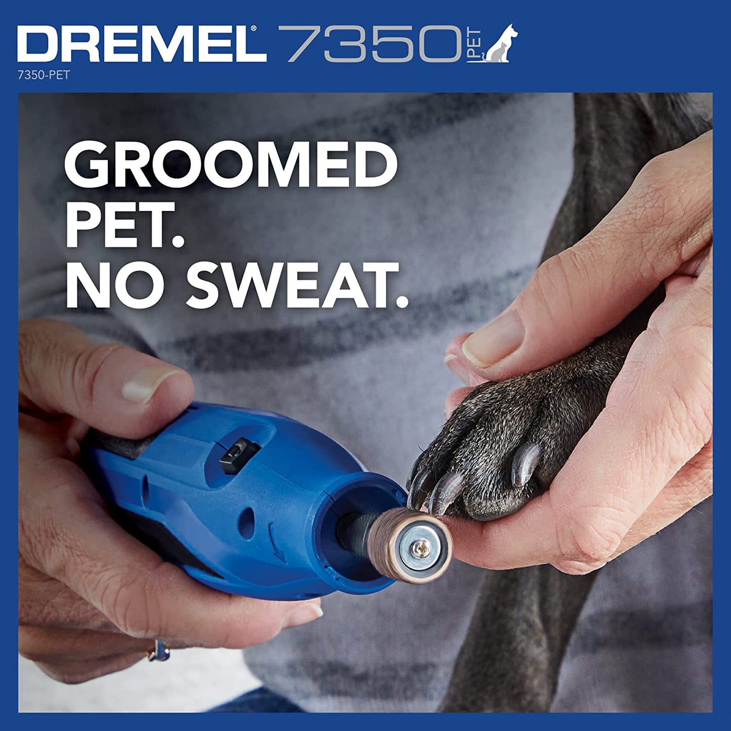 Pet Grooming Kit: Dremel 7350-PET 4V Nail Grinder for Dogs and Cats - Easy-to-Use and Safe Nail Trimmer for Pets of All Sizes