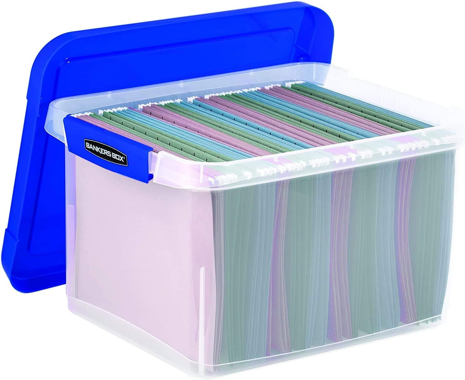 Heavy Duty Plastic File Storage Box with Hanging Rails Letter/Legal Size, Qty 1