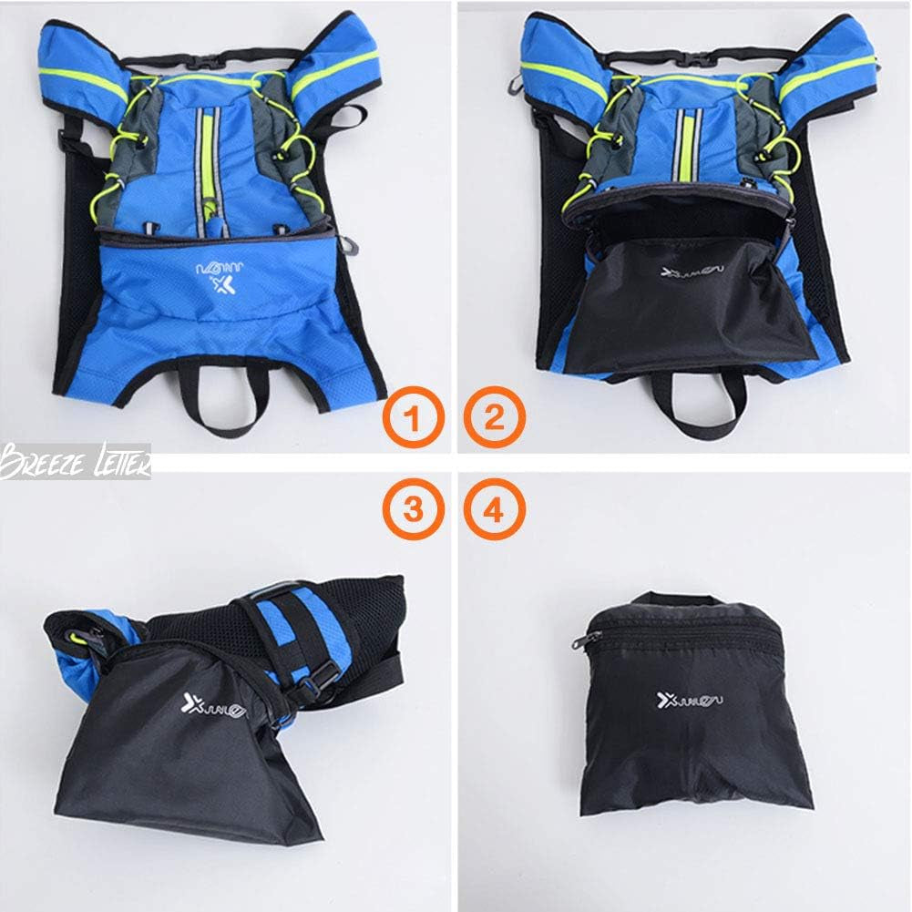 Ultralight Hydration Pack Backpack with 2L BPA Free Water Bag - Includes Self-Storage Bag, Helmet Net, and Adjustable Waist & Shoulder Strap - Ideal for Running, Hiking, Cycling, and Cross Country