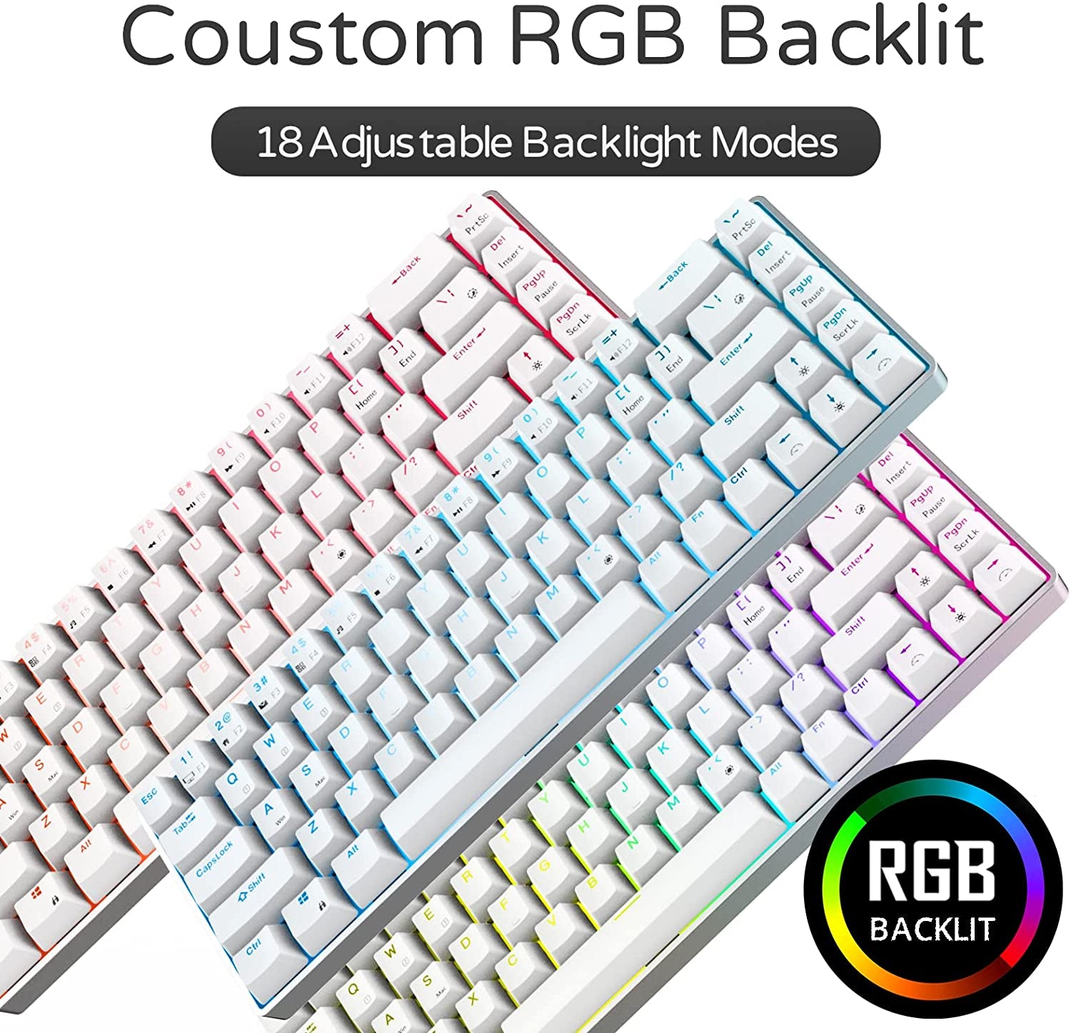 Wireless/Bluetooth/Wired RK68 Pro Mechanical Keyboard - Gateron Brown Switch Gaming Keyboard with CNC Case, RGB Hot Swappable, and Software for Win/Mac.