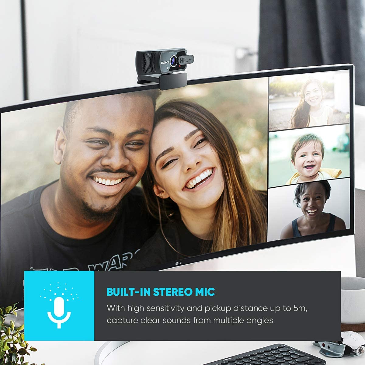 1080P HD Webcam with Microphone, Privacy Cover, and Plug-and-Play - Perfect for PC Video Conferencing, Calling, Gaming, and More on Laptop, Desktop, YouTube, and Facetime