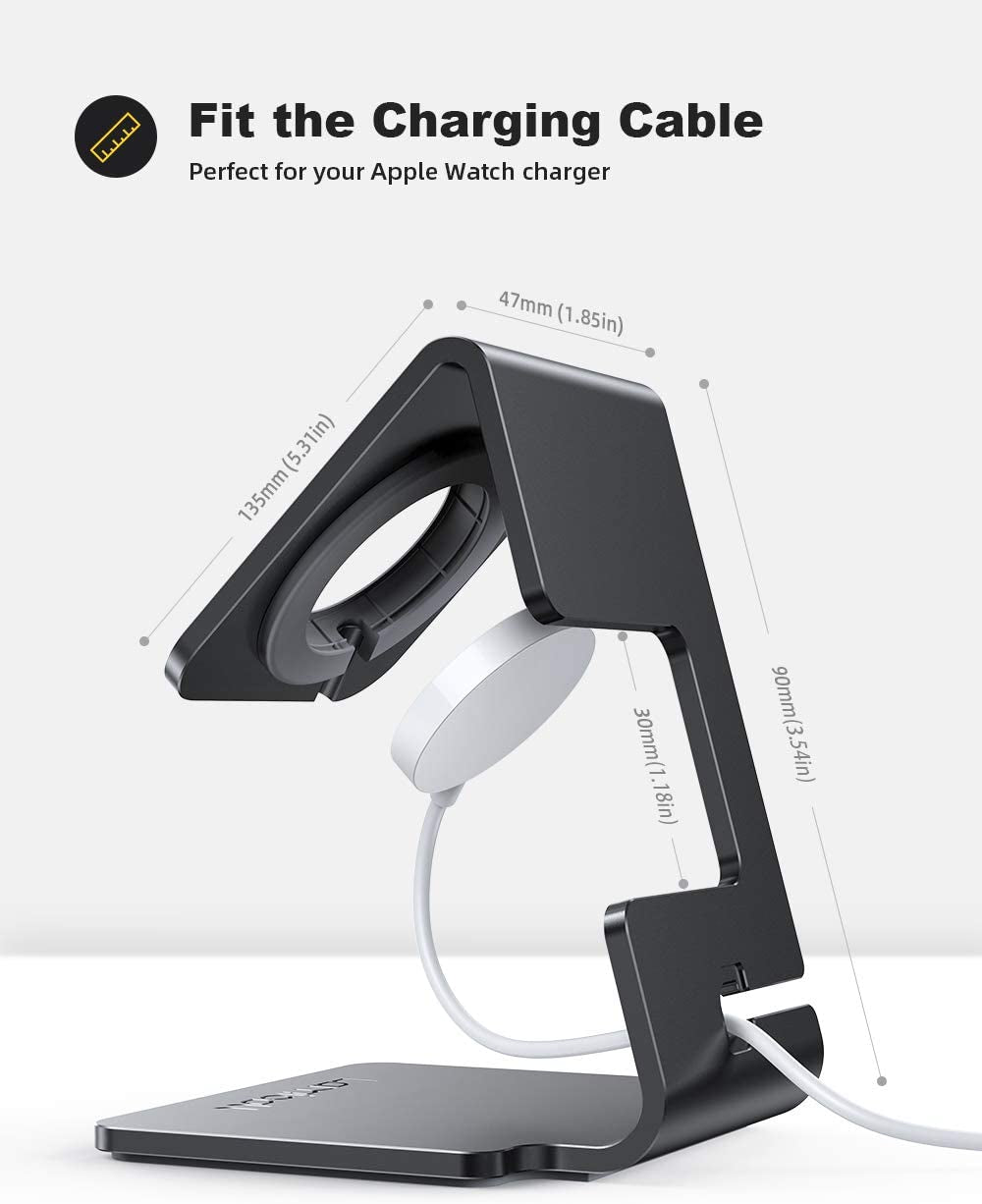 Apple Watch Charging Stand: Premium Desk Holder Dock Station for Apple Watch Series Ultra SE, Series 8 7 6 5 4 3 - Compatible with 44mm, 42mm, 40mm, 38mm, and 45mm Models