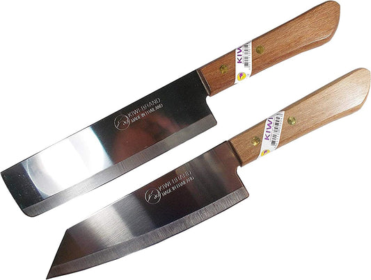 Set of 2 Stainless Steel Wood Handle Utility Knives - Sharp 6.5" Blades, Suitable for Cooking, Cutting, and Steak, Enhancing Your Kitchen Tools