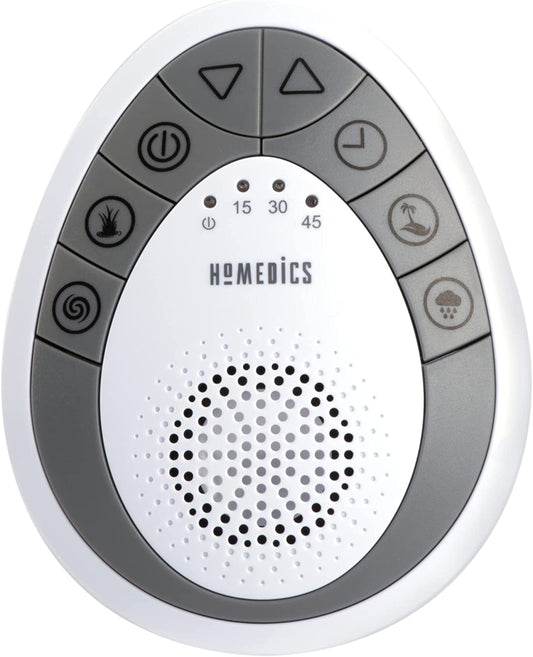 Portable White Noise Sound Machine: Provides Sleep Therapy at Home, in the Office, for Babies, and While Traveling. Features 4 Relaxing Nature Sounds, Battery Operation, and an Auto-Off Timer.