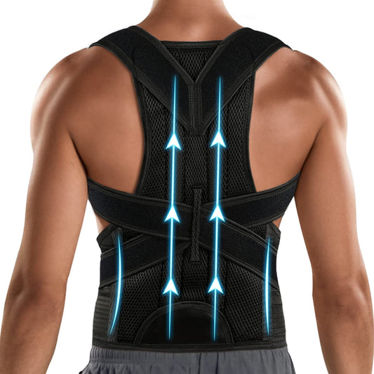 Posture Corrector for Men and Women: Back Brace designed for Lumbar Support and Upright Posture, Breathable Back Straightener to Improve Posture and Relieve Neck, Back, and Shoulder Pain - Size X-Large (37-42 Inches).