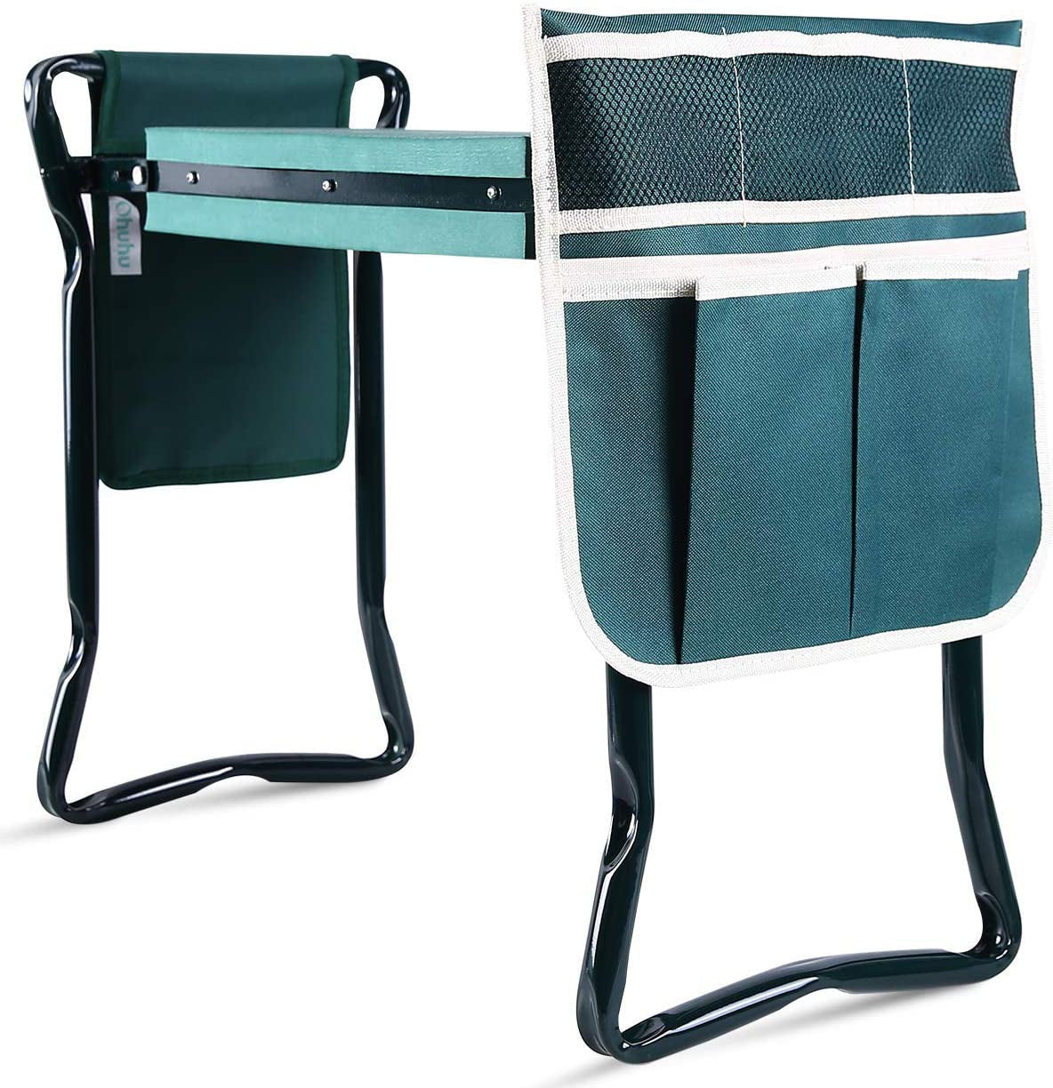 Foldable Garden Kneeler and Seat with 2 Tool Pouches: Portable Bench Stools for Gardeners