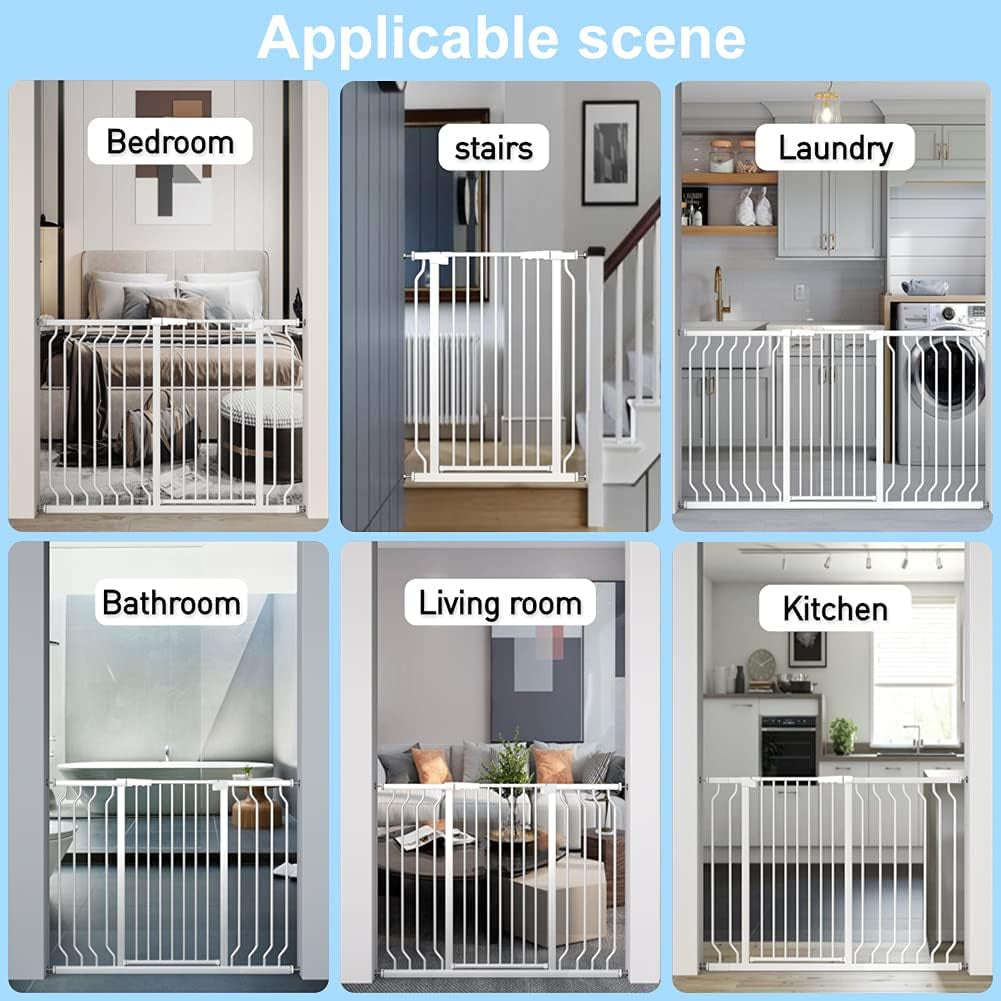 Extra Tall Safety Metal Baby Gate - 40.55 inch Height - Pressure Mount, Walk Through, Swing Auto Close Gate - Child and Pet Friendly - Ideal for House Doorways and Stairways