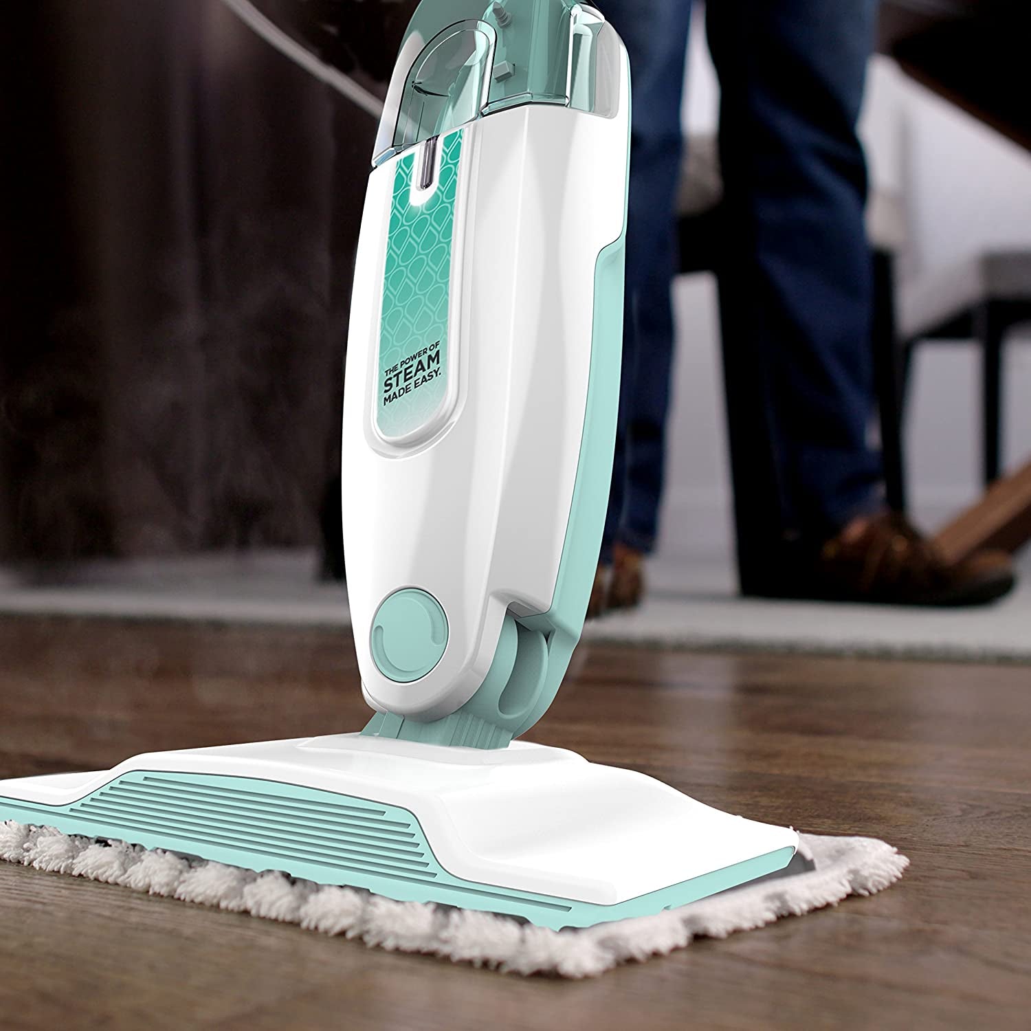 S1000C Steam Mop, White/Seafoam Blue - Canadian Version, 12.68 fl oz Water Tank