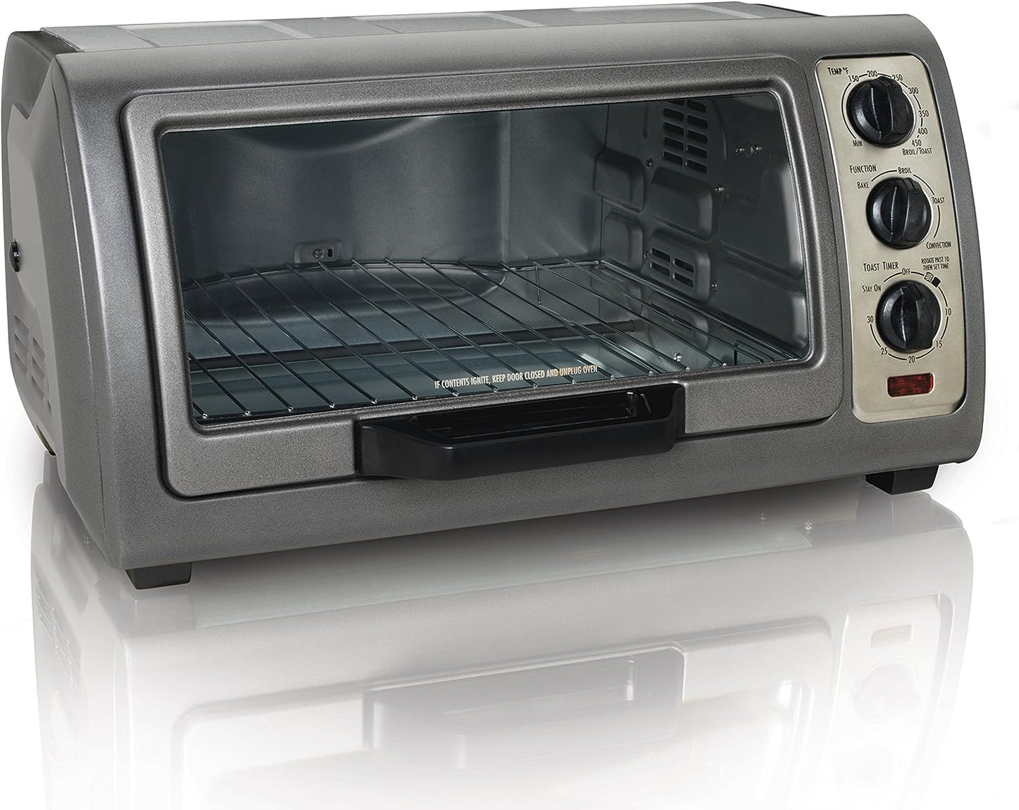 6 Slice Easy Reach Convection Toaster Oven - Gray