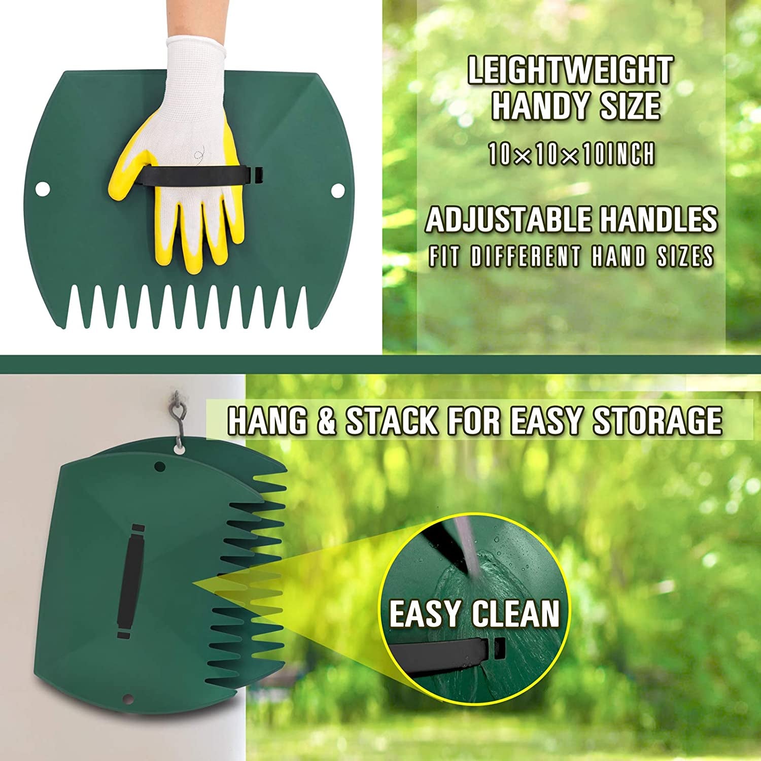 Durable Steel Leaf Rake Set: Adjustable Garden Rakes for Leaves, Lawns, and Yards, with Lightweight Leaf Scoops - Perfect for Leaf, Lawn, and Grass Removal