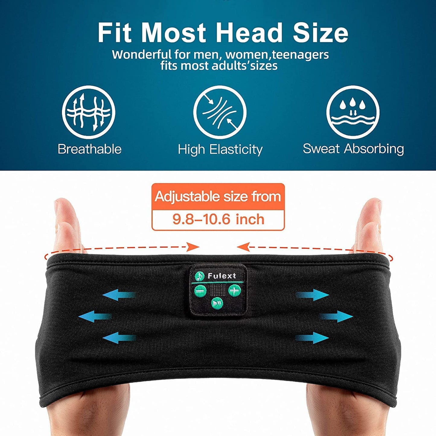 Sleep Headphones Bluetooth Headband, Sleeping Headphones Sports Headband Headphones, Long Playtime Sleeping Headsets with Built-in Speakers, Perfect for Workouts, Running, Yoga, and More