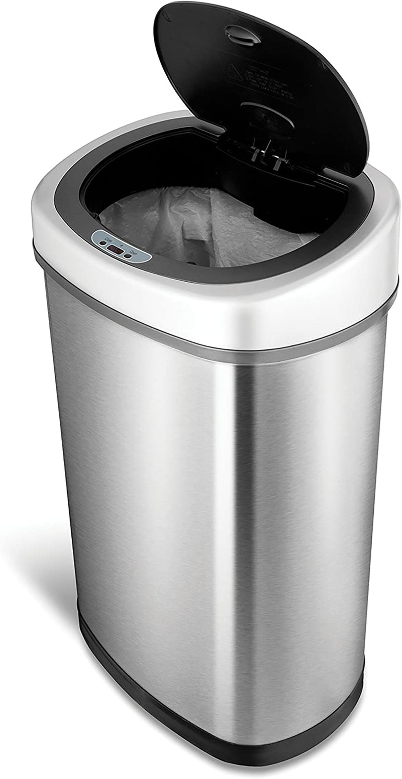 13.2-Gallon Stainless Steel Infrared Touchless Trash Can