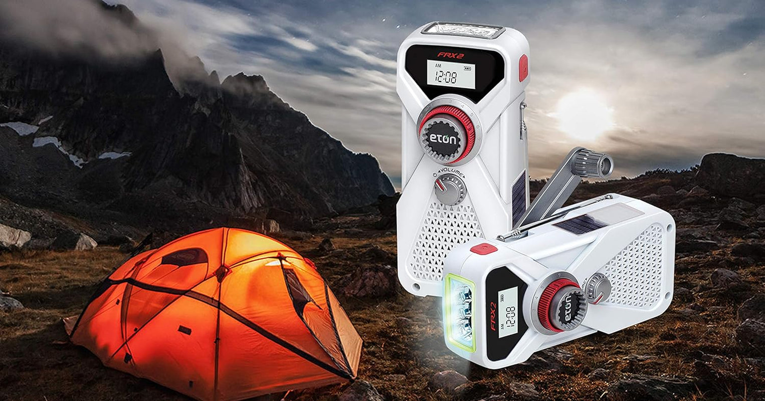Hand Turbine AM/FM/NOAA Weather Radio with USB Smartphone Charging and LED Flashlight