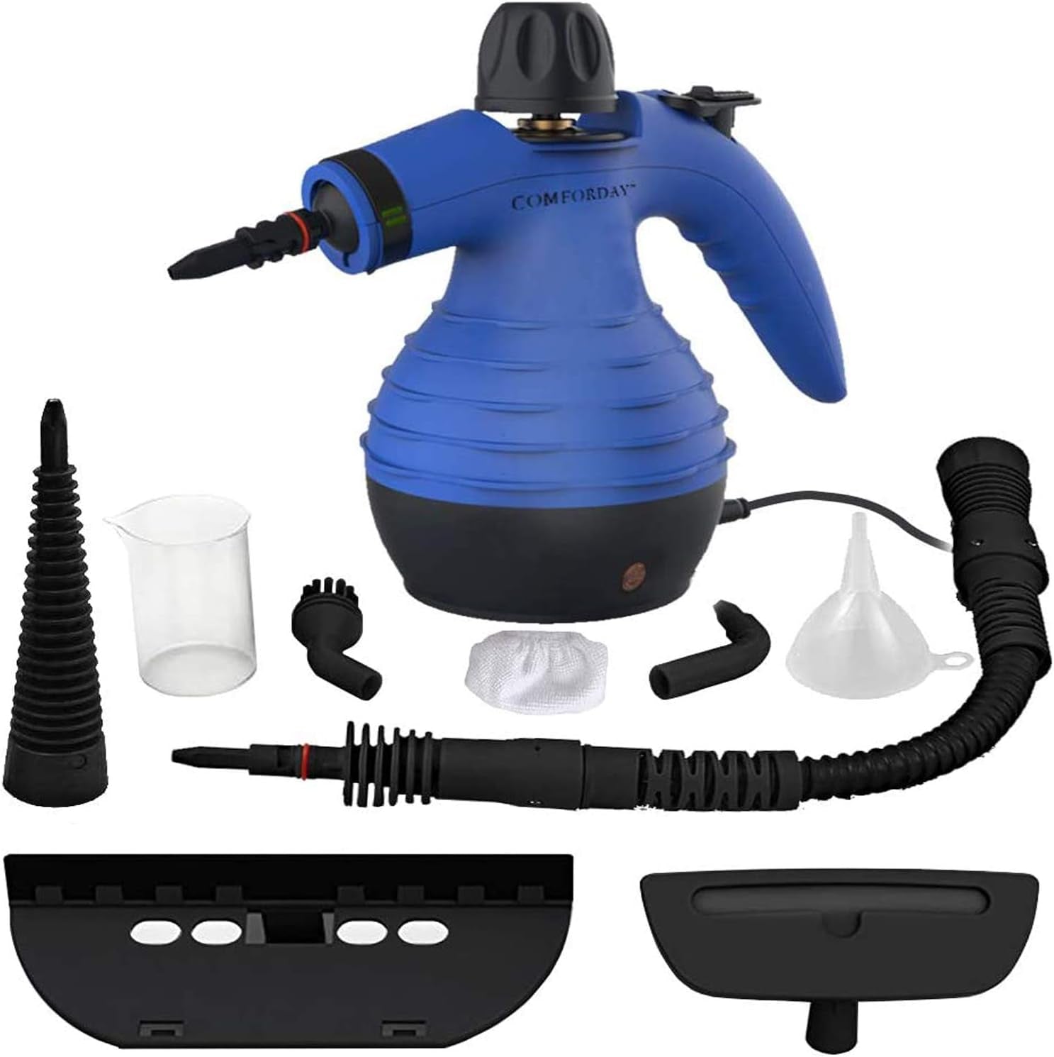  Handheld Steam Cleaner - Versatile Steamer with Safety Lock for Efficient Stain Removal, Carpet Cleaning and 9 Additional Accessories for Effective Hard Surface Cleaning