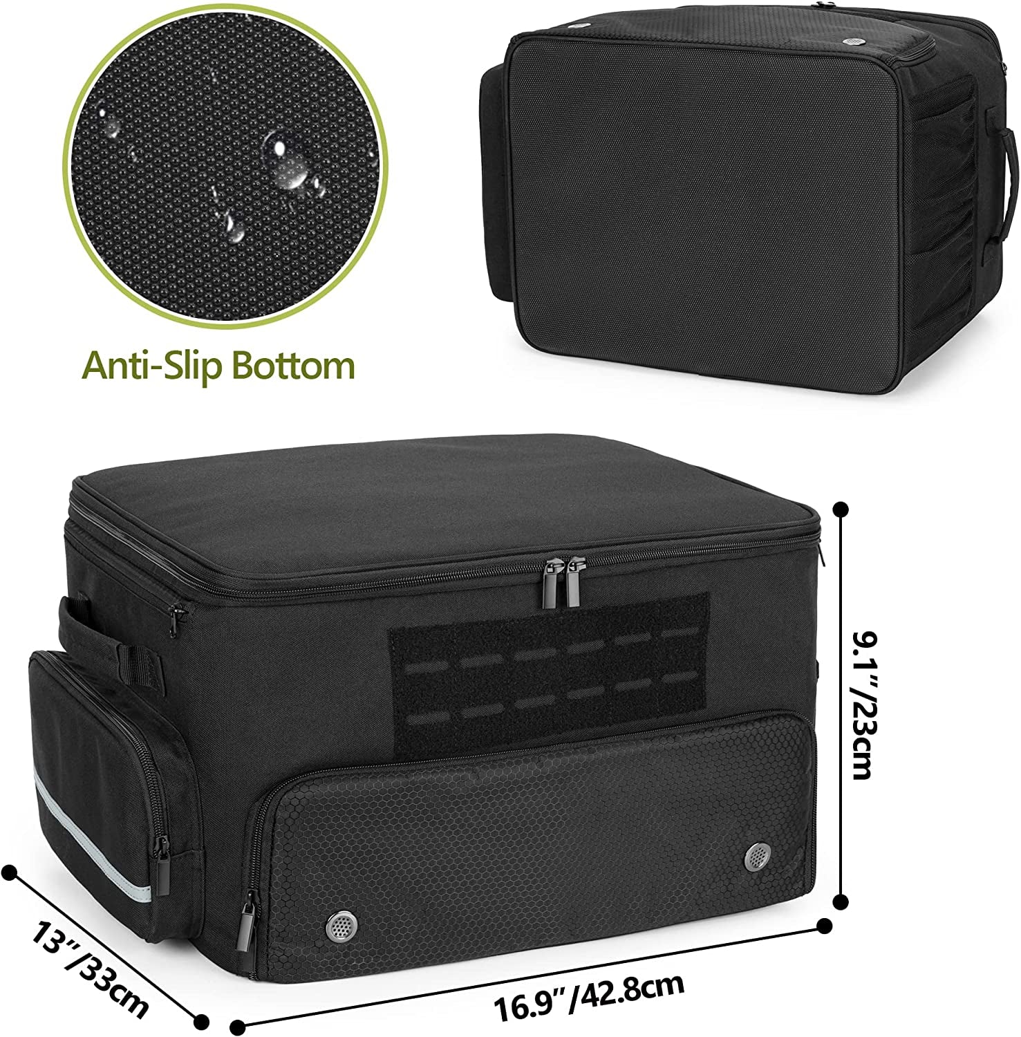 Golf Trunk Organizer with Dedicated Shoe Compartment (Fits US Men's 16), Golf Car Locker Storage for Balls, Tees, Clothing, Gloves, and Accessories