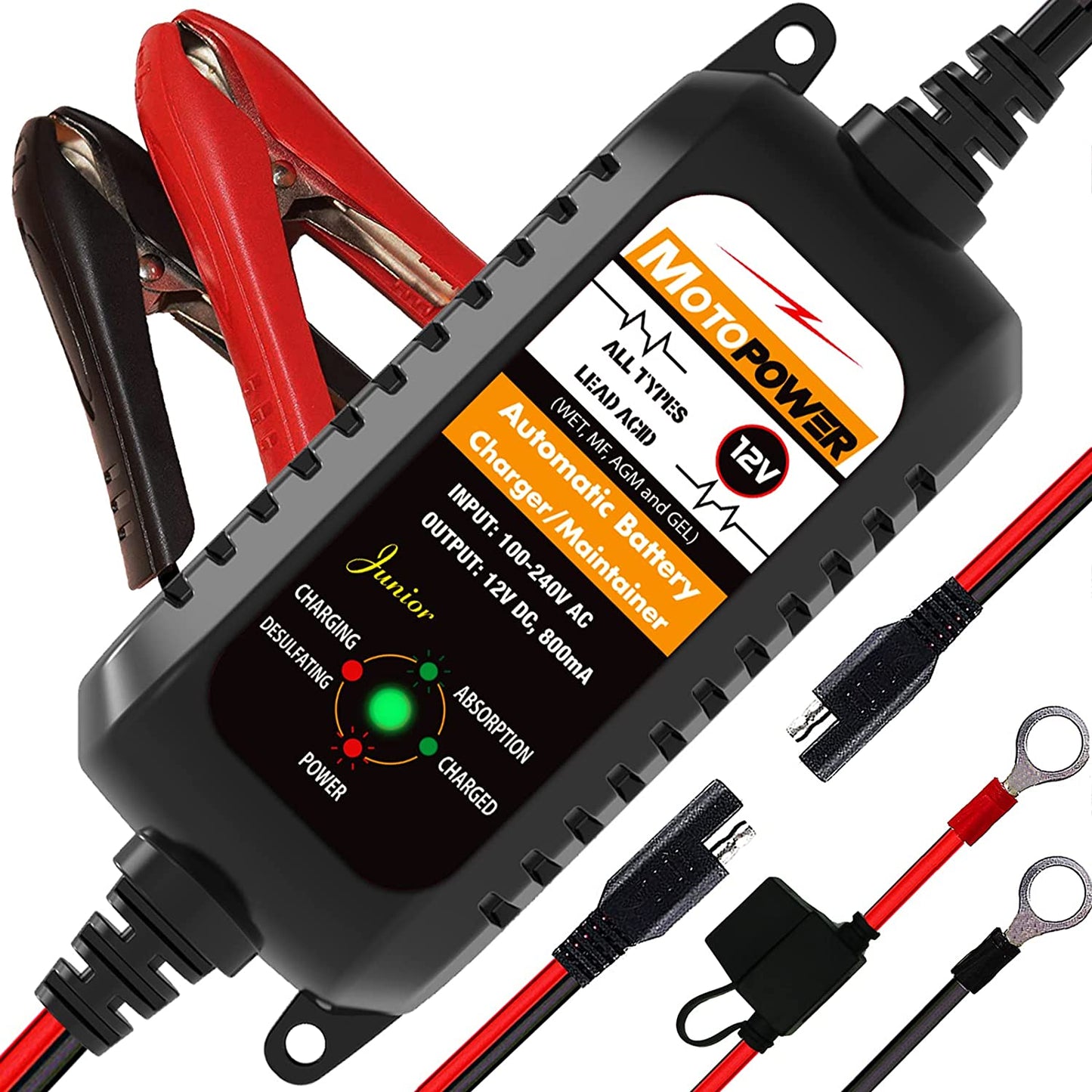 12V 800mA Fully Automatic Battery Charger/Maintainer