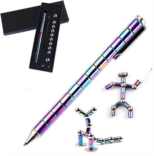 Multicolor Magnetic Fidget Pen - Stress-Relieving Multifunction Writing Tool with Fun Magnetic Features - Ideal Polar Pen Gift for Friends