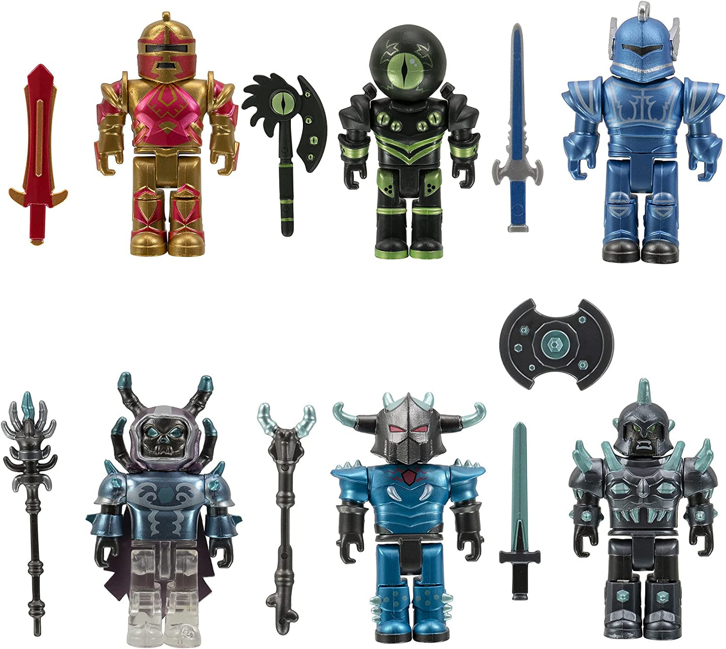 Roblox Action Collection - Champions of Roblox 15th Anniversary Gold Six Figure Pack, Includes Exclusive Virtual Item.