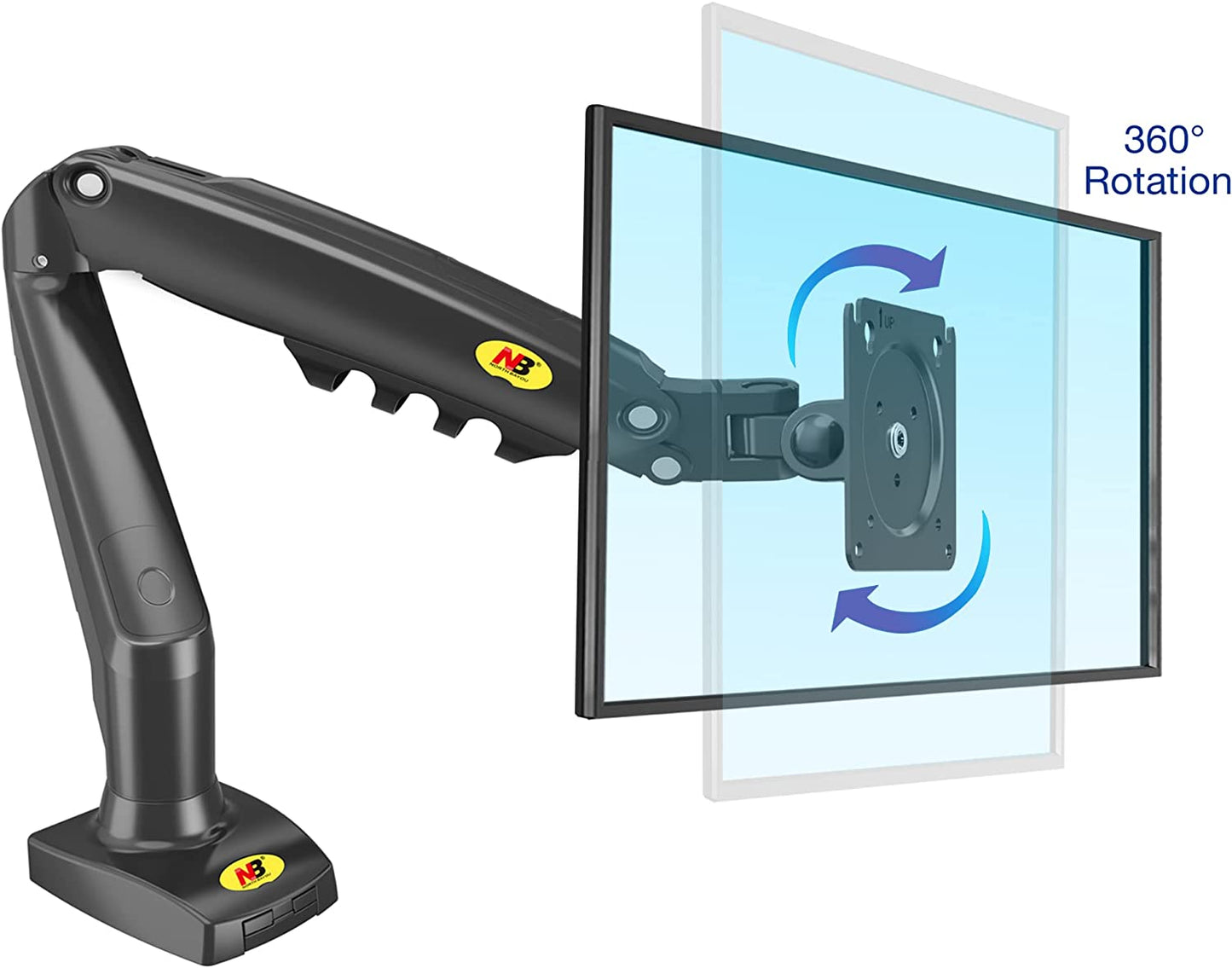  Full Motion Swivel Monitor Arm with Gas Spring for 17-30'' Monitors (4.4lbs to 19.8lbs), Computer Monitor Stand 