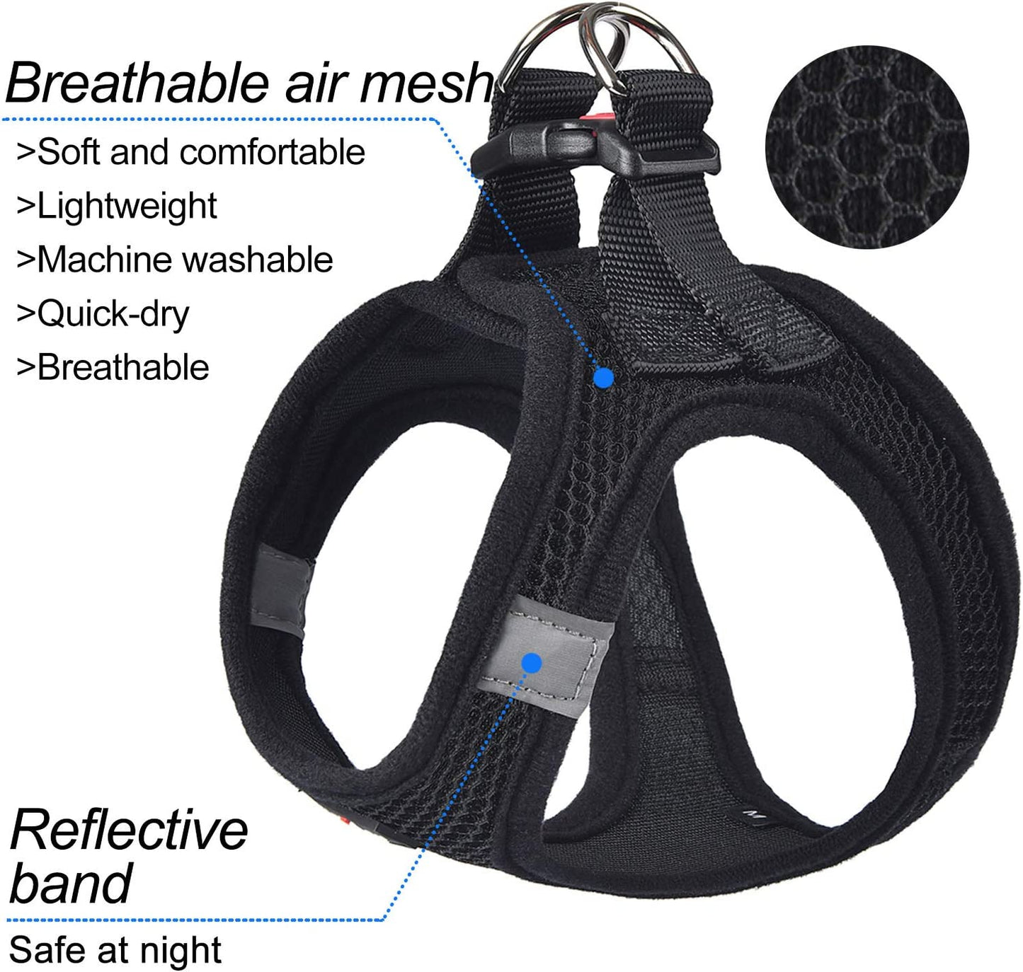 Step-in Breathable Dog Harness - Comfortable Vest Harness for Small to Medium Dogs