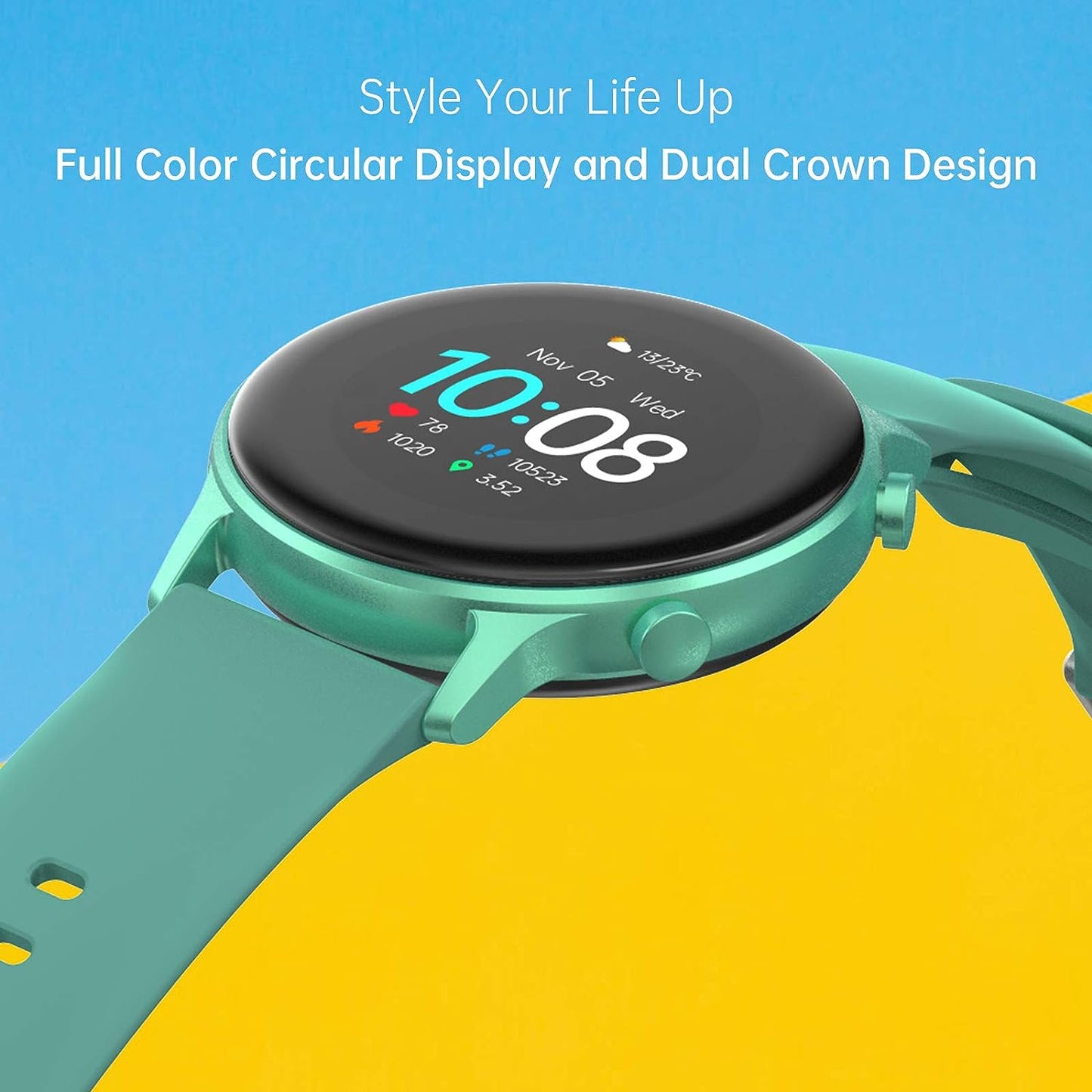 Smart Watch for Android and iOS Phones - A Fitness Tracker with Heart Rate Monitoring, Sleep Tracking, Blood Oxygen Monitoring, and 17 Exercise Modes. Designed for both Men and Women, it's an Activity Tracker with 5ATM Water Resistance.