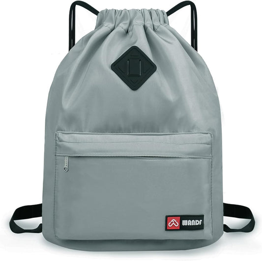 Water-Resistant Drawstring Backpack with Wet Pocket - String Bag Sackpack - Ideal for Gym, Shopping, Sports, and Yoga - Made from Nylon for Durability and Convenience.