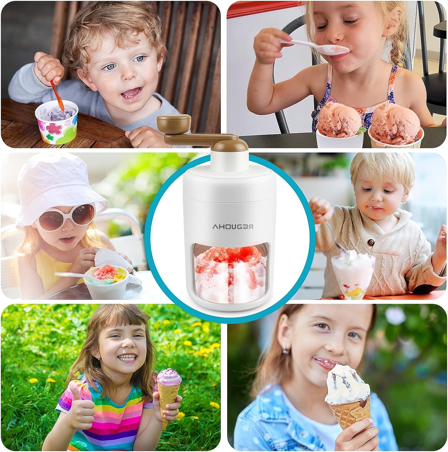 Premium Portable Ice Shaver Machine 2023: Enjoy Shaved Ice and Snow Cones Anywhere with Free Ice Cube Trays - BPA-Free