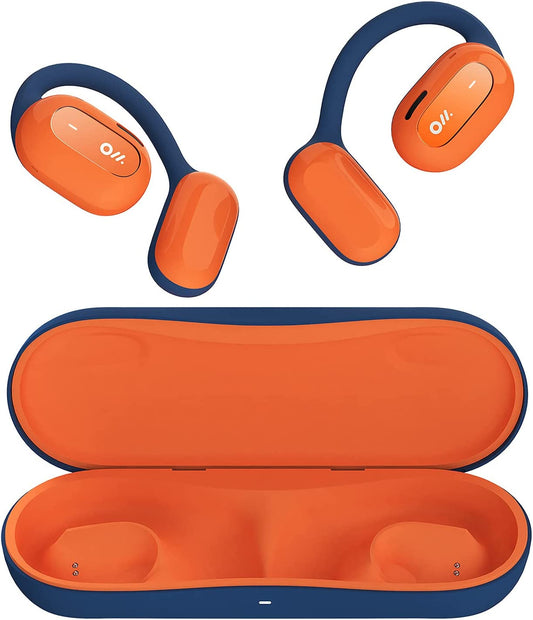 Martian Orange Bluetooth 5.2 Wireless Earbuds Open Ear Headphones for Android & iPhone, Waterproof Sport Earbuds with Dual 16.5mm Dynamic Drivers, Up to 16 Hours Playtime