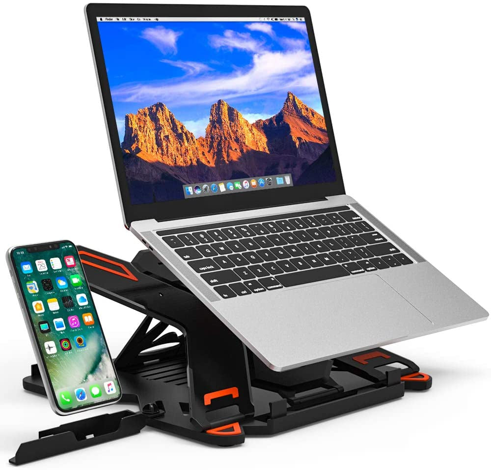 Ergonomic Laptop Stand - Adjustable Notebook Computer Holder Compatible with Air, Pro, Dell XPS, HP, Lenovo and More 10-15.6" Laptops - Black