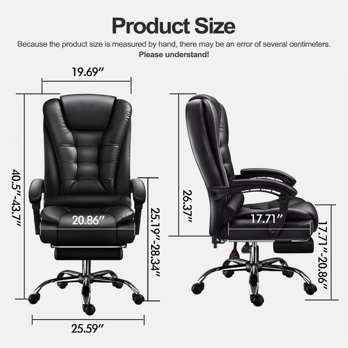 Home Office Chair with Ergonomic High Back, Big and Tall Support, Lumbar Cushion, and Computer Desk Support