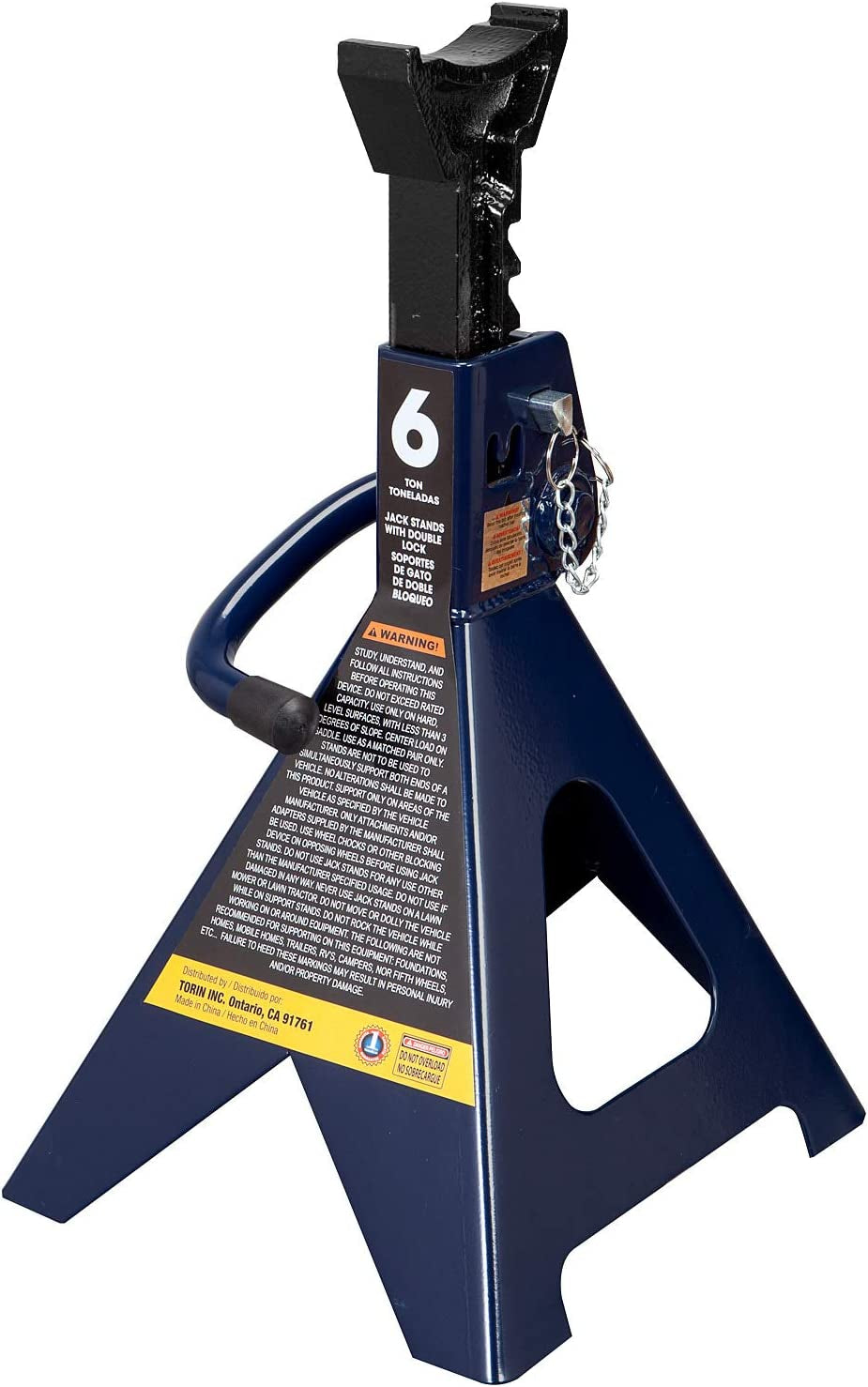 Torin Steel Jack Stands - These are Double Locking Jack Stands with a 6-Ton (12,000 lb) Capacity. They come in a striking Blue color and are sold as a Pair.