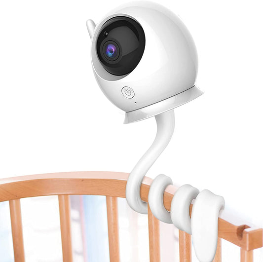 Universal Baby Monitor Holder Shelf: Flexible Camera Stand with No Drilling required for Nursery. Compatible with Baby Monitor Camera featuring a 1/4 Threaded Hole. Ideal for Crib Mounting.