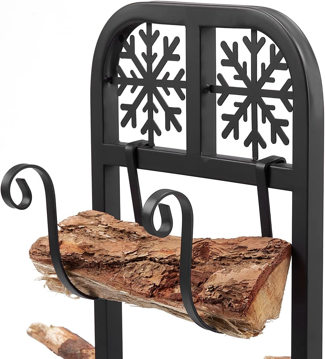 Versatile Indoor and Outdoor 2ft Firewood Rack - Heavy-Duty Firewood Storage Holder for Fireplace, Suitable for Both Metal and Wood, Capable of Supporting up to 200 lbs