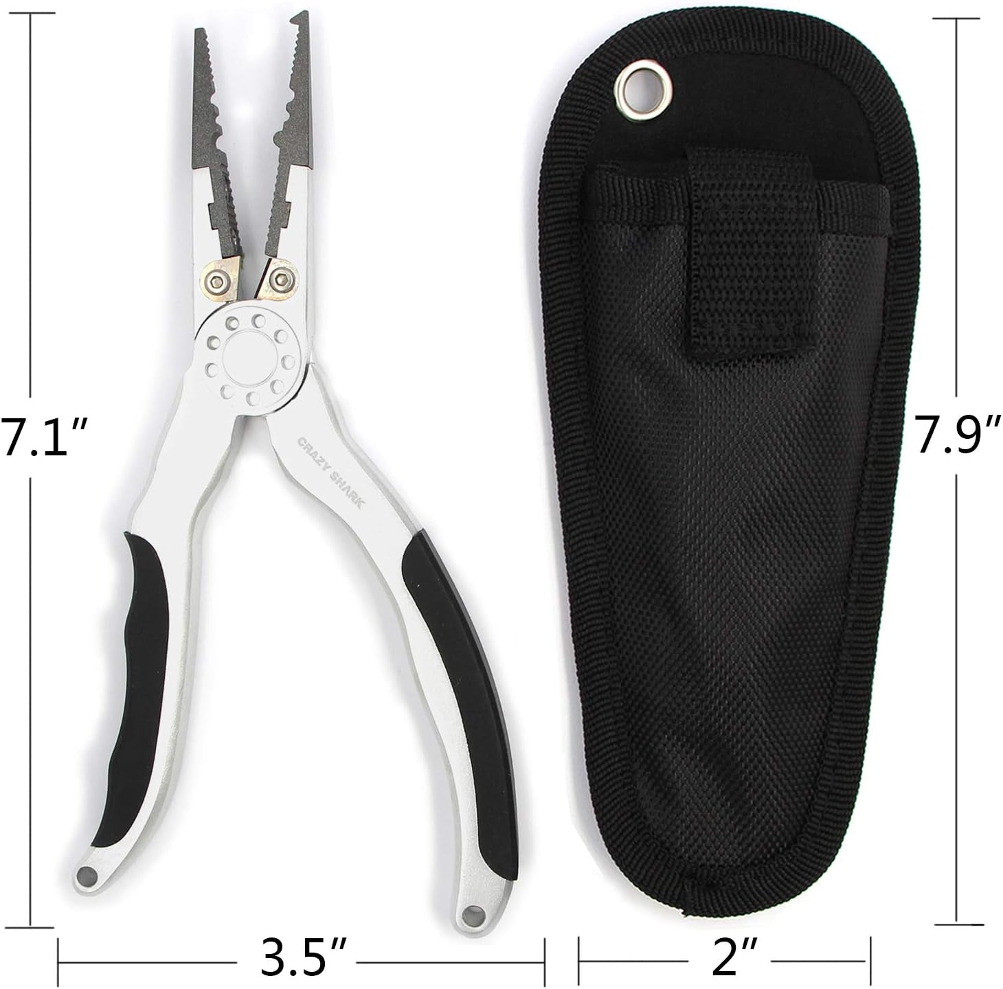 Premium Aluminium Fishing Pliers with Stainless Steel Hook Remover, Saltwater Resistant Gear, Spilt Ring Pliers, Tungsten Carbide Cutters, and Braid Line Cutters