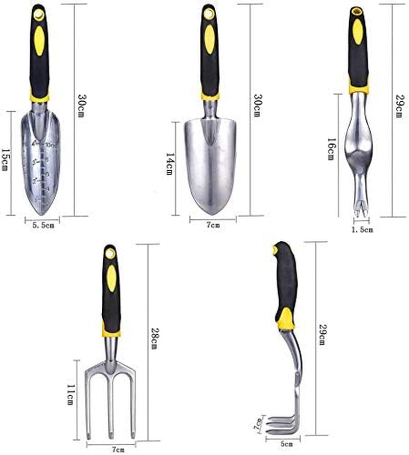 6-Piece Gardening Hand Tool Set: Weeder, Trowel, Transplanter, Cultivator, Weeding Fork, Gloves - Heavy-Duty Aluminum Alloy, Rust-Resistant, Ergonomic 