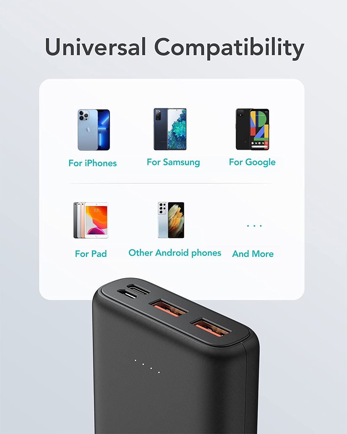 Smallest PD Portable Charger: Mini Power Bank with 20W PD & QC 3.0 Quick Charge. Compact and Compatible with iPhones, Samsung, and Smartphones.