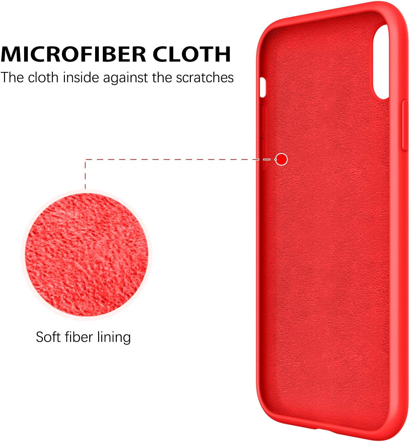 iPhone XR Liquid Silicone Case - Slim, Shockproof, Red.