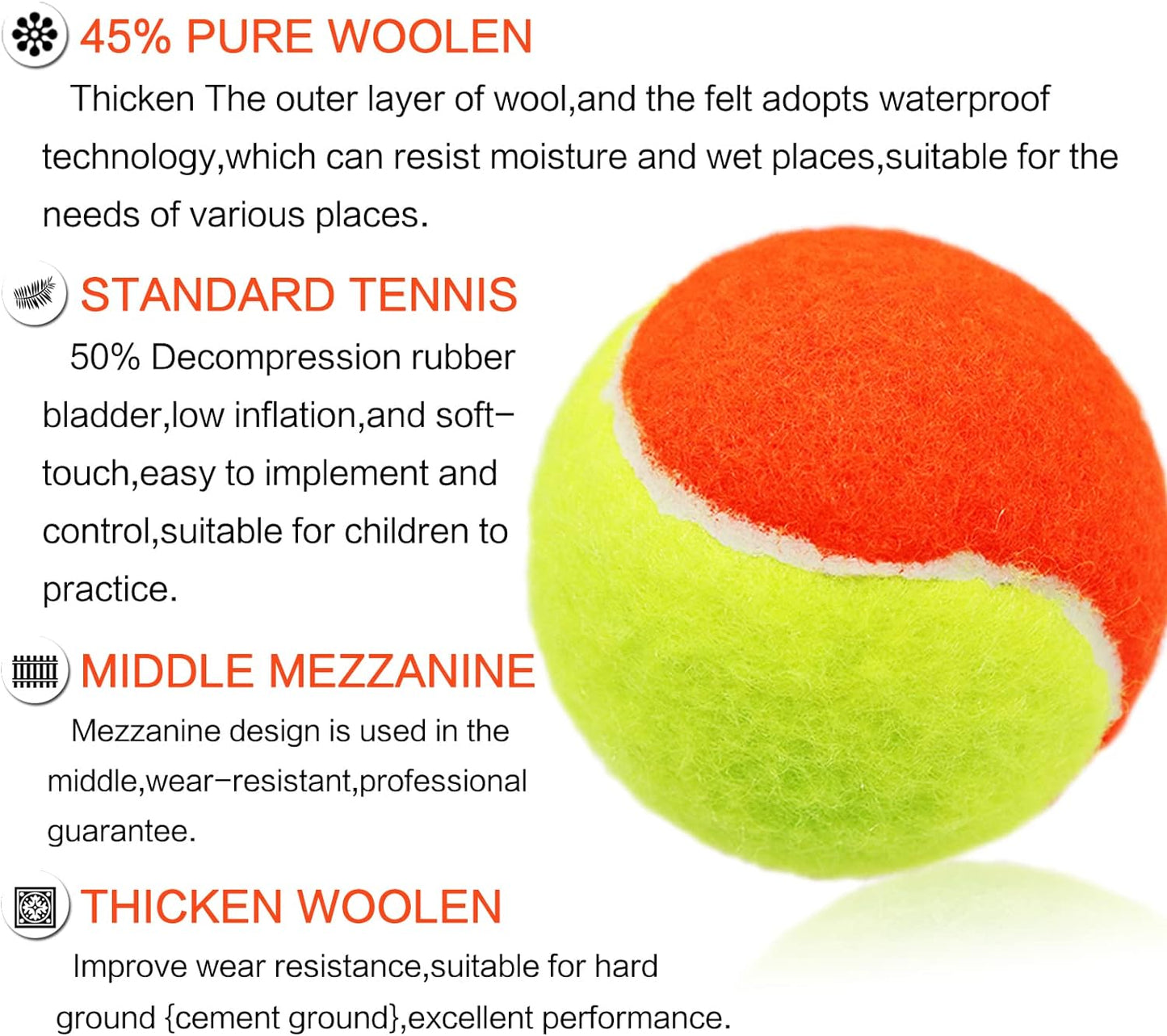 Bulk Tennis Balls - 18 Pieces for Training, Sports, Cricket, and Pet Play - Ideal for Lessons, Practice, Throwing Machines