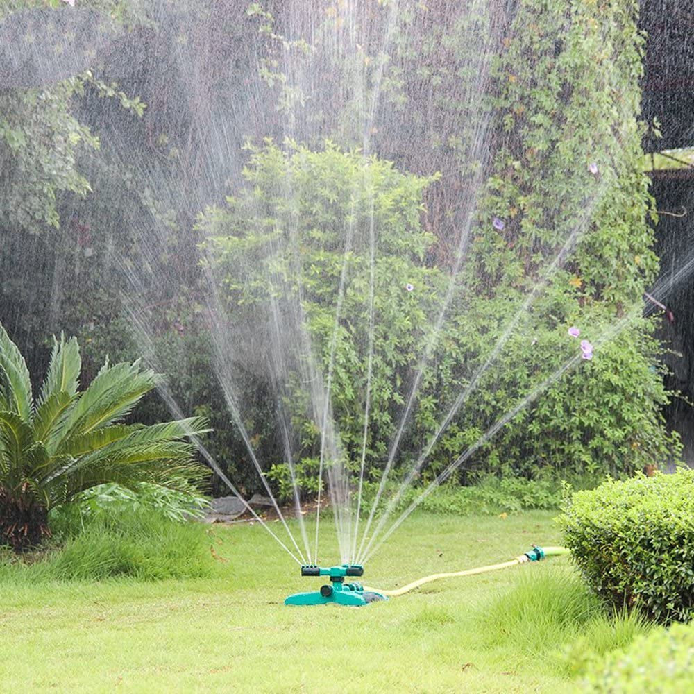 Automatic Lawn Water Sprinkler: 360-Degree 3-Arm Rotating Sprinkler System for Gardens