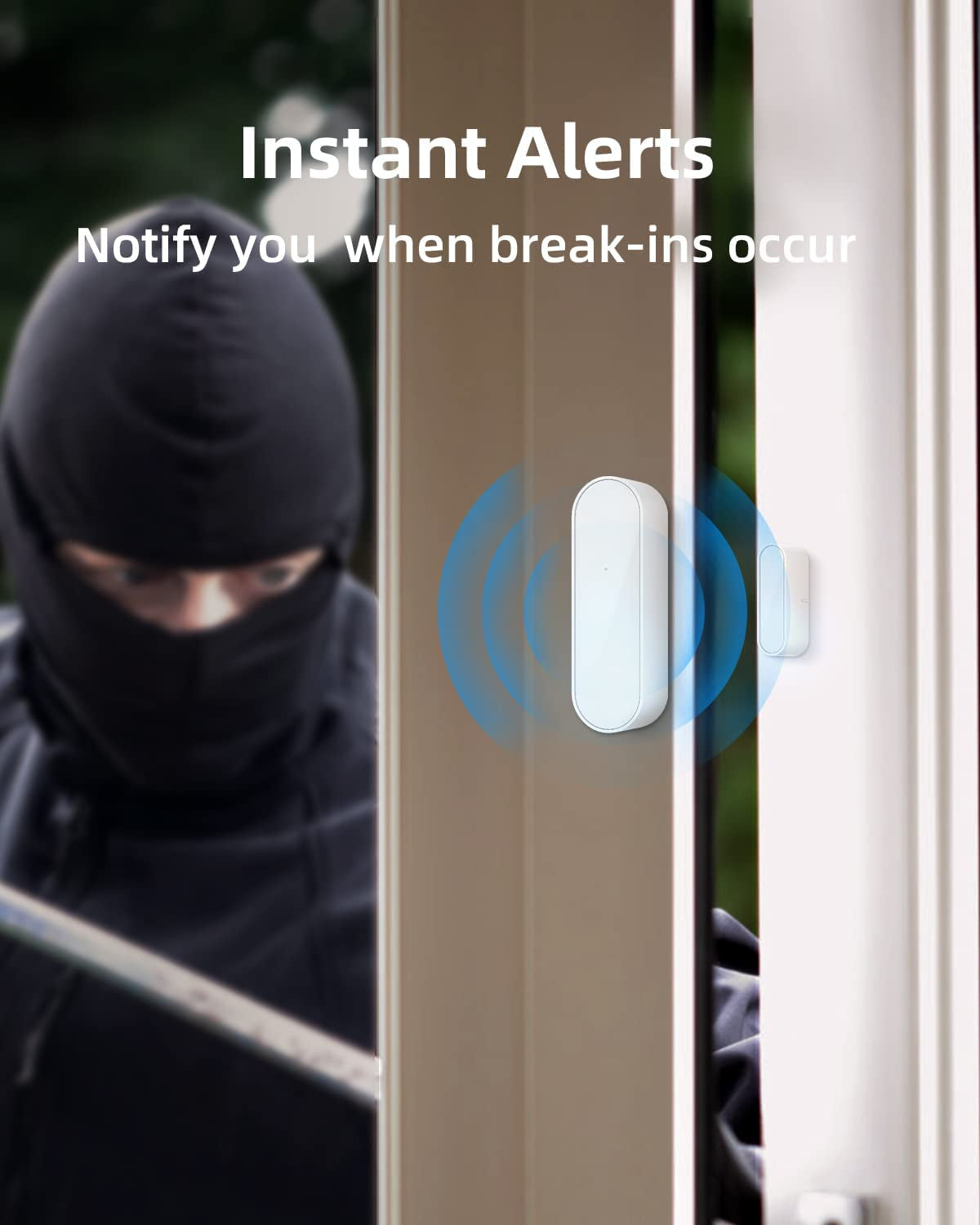 Smart Contact Sensor Alarm for Doors and Windows - Outdoor Chime, 2-Year Battery Life, App Alerts, Night Security System - Requires Noorio Smart Hub for Operation