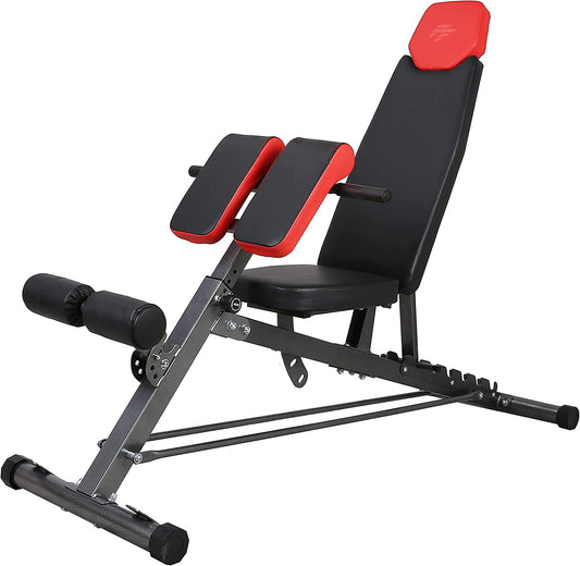 Weight Bench for Comprehensive Full-Body Workout - Hyper Back Extension, Roman Chair, Adjustable Ab Sit-Up Bench, Incline Decline Bench, and Flat Bench